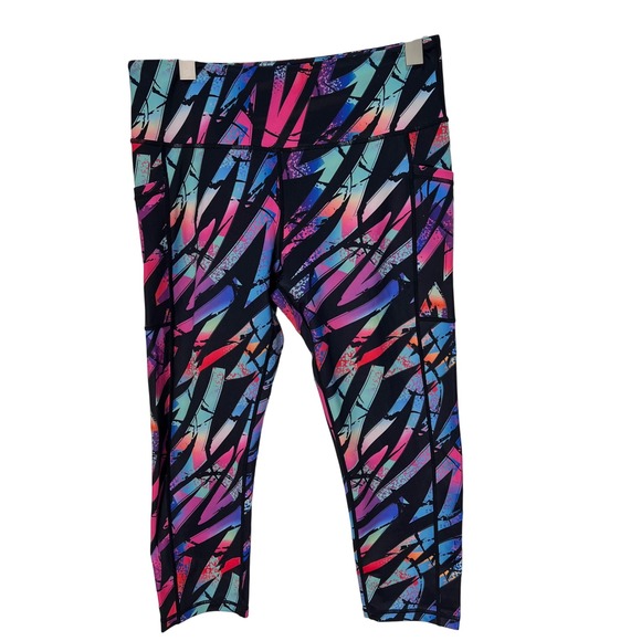 Constantly Varied Gear CVG Colorful Print Capri Leggings Women's Large cropped - Picture 1 of 5